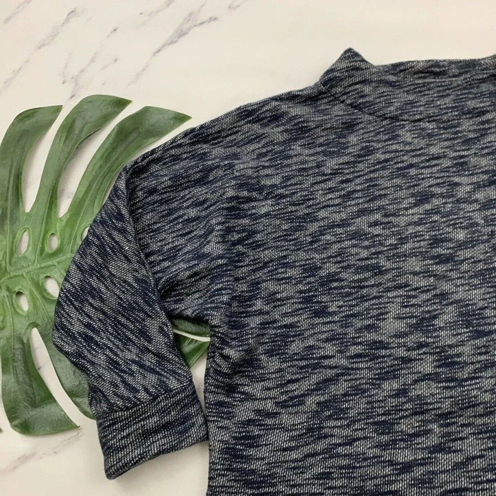 Point Sur J.Crew Dolman Sleeve Mock Neck Sweater Size M Heather Blue Pullover